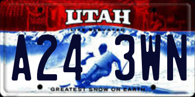 UT license plate A243WN