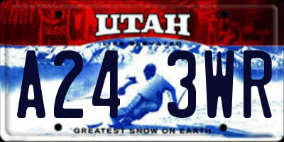 UT license plate A243WR
