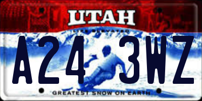 UT license plate A243WZ