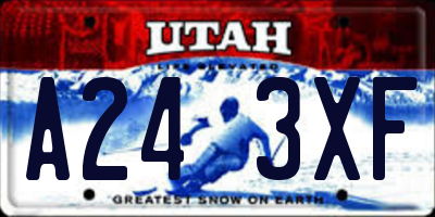 UT license plate A243XF