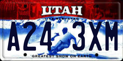UT license plate A243XM