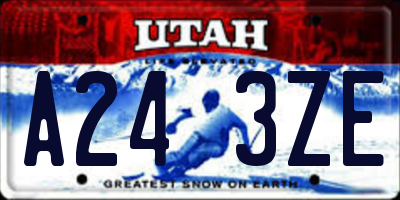 UT license plate A243ZE