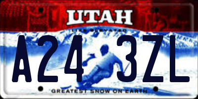 UT license plate A243ZL