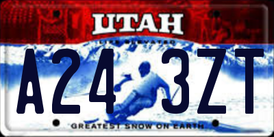 UT license plate A243ZT