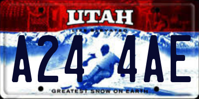 UT license plate A244AE