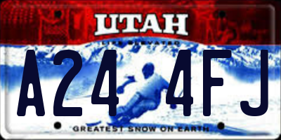 UT license plate A244FJ