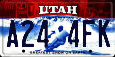 UT license plate A244FK