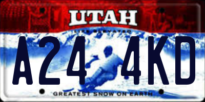 UT license plate A244KD