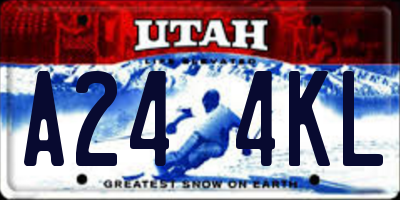 UT license plate A244KL