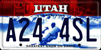 UT license plate A244SL