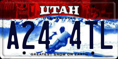 UT license plate A244TL