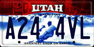 UT license plate A244VL