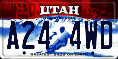 UT license plate A244WD