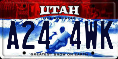 UT license plate A244WK