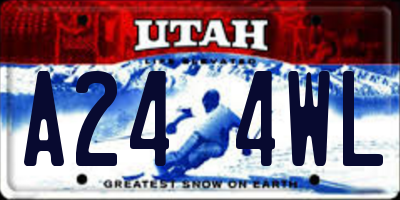 UT license plate A244WL