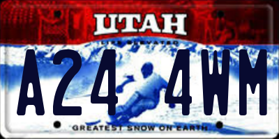 UT license plate A244WM