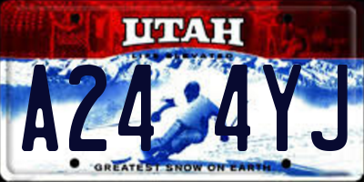 UT license plate A244YJ