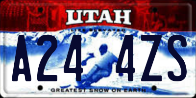 UT license plate A244ZS