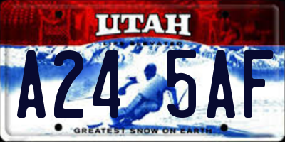 UT license plate A245AF