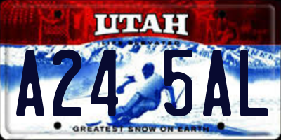 UT license plate A245AL