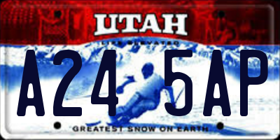 UT license plate A245AP