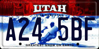 UT license plate A245BF