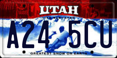 UT license plate A245CU