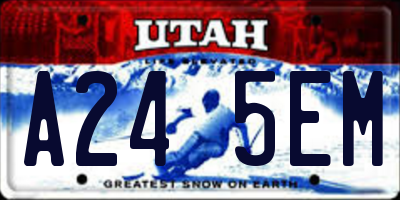 UT license plate A245EM