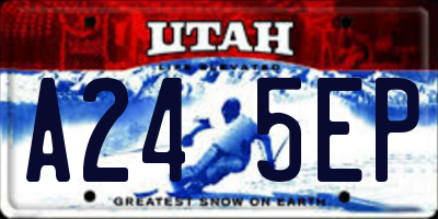 UT license plate A245EP