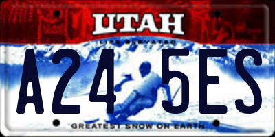 UT license plate A245ES