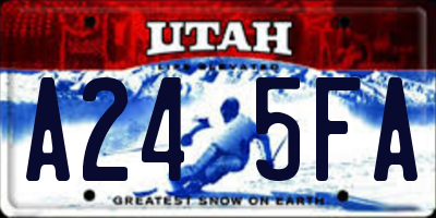 UT license plate A245FA
