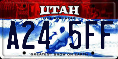 UT license plate A245FF