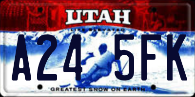UT license plate A245FK
