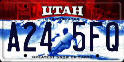 UT license plate A245FQ