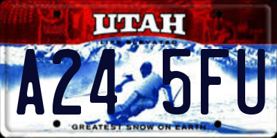 UT license plate A245FU