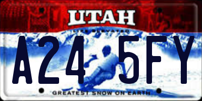 UT license plate A245FY