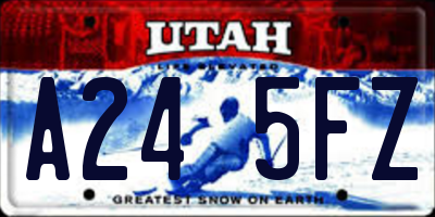 UT license plate A245FZ