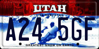 UT license plate A245GF