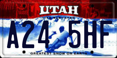 UT license plate A245HF