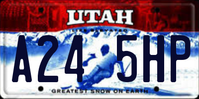 UT license plate A245HP