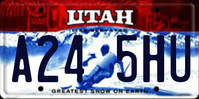 UT license plate A245HU