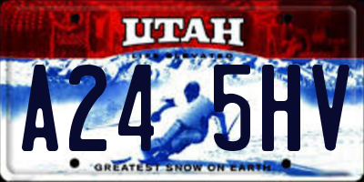 UT license plate A245HV