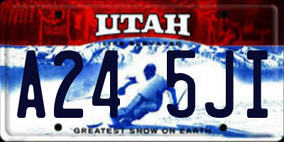 UT license plate A245JI