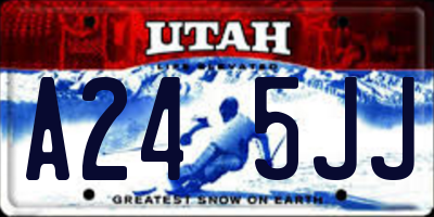UT license plate A245JJ