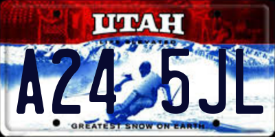 UT license plate A245JL
