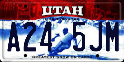 UT license plate A245JM