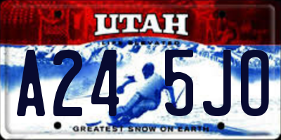 UT license plate A245JO