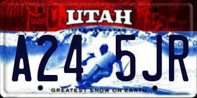 UT license plate A245JR