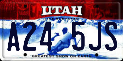 UT license plate A245JS