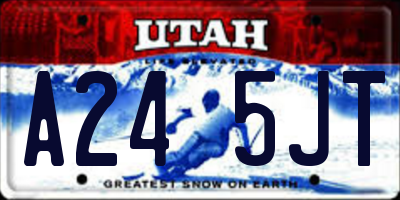UT license plate A245JT